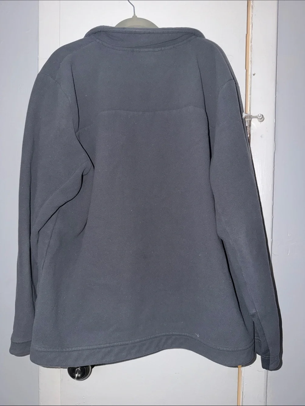 The North Face Men's Gray Fleece Jacket with Blue Accents-XL